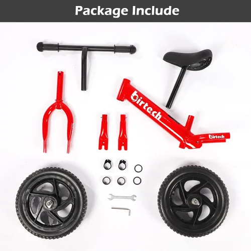 Miniatura 8 de Bicicleta de equilibrio Birtech para niños de 2 a 5 años, bicicleta de 12 pulgadas para niños pequeños, bicicleta de entrenamiento sin pedal, Rojo