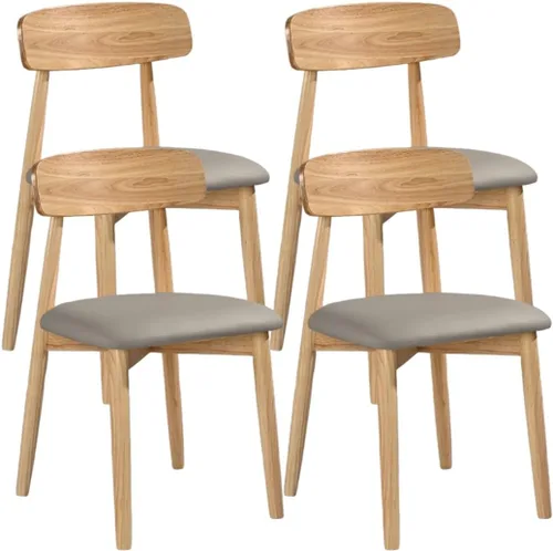 Miniatura 39 de YVYKFZD Solid Wood Dining Chairs, Armless Dining Room Chair Set, Leather Upholstered Kitchen Chairs, Comfy Side Chair with Curved Back, for