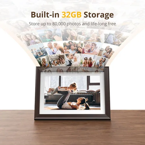 Miniatura 4 de Dragon Touch - Marco de fotos digital WiFi de 10 pulgadas con pantalla táctil IPS, pantalla de visualización de foto digital, 32 GB de marrón