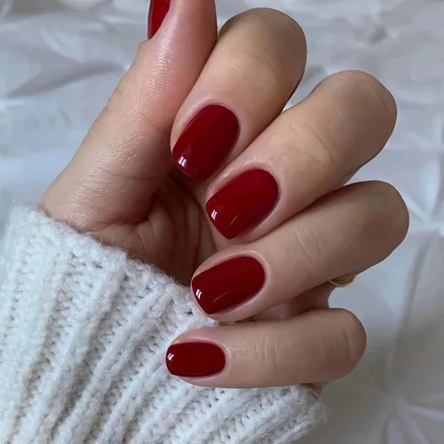 Miniatura 9 de Uñas postizas cuadradas a presión cortas, uñas postizas rosas, uñas postizas acrílicas, diseño brillante de cubierta completa, uñas adhesivas, uñas