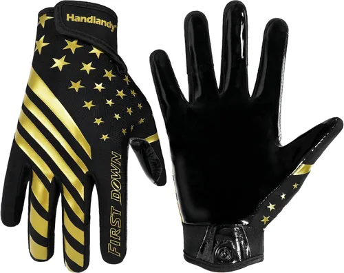 HANDLANDY Guantes de fútbol americano juvenil para niños y niñas, guantes de receptor abierto pegajosos para niños, guantes de fútbol americano