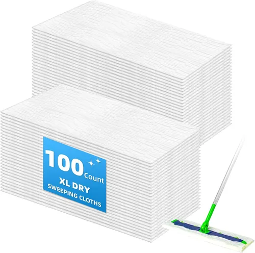 Repuestos de tela seca XL compatibles con Swiffer Sweeper XL, 100 unidades | 100 Dry Floor Cloths, XL Size, For Pet Hair Dust and Dirt, Hardwood