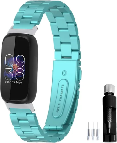 Miniatura 19 de Correa de reloj de metal compatible con Fitbit Inspire 3 de acero inoxidable, repuesto para reloj inteligente Inspire3, accesorio para mujeres