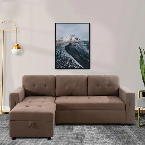 Miniatura 2 de Naomi Home Transforma Cualquier Espacio: Sofá Seccional Reclinable con Sofá Cama Convertible y Chaise Acogedora. Encuentra Comodidad Tranquila