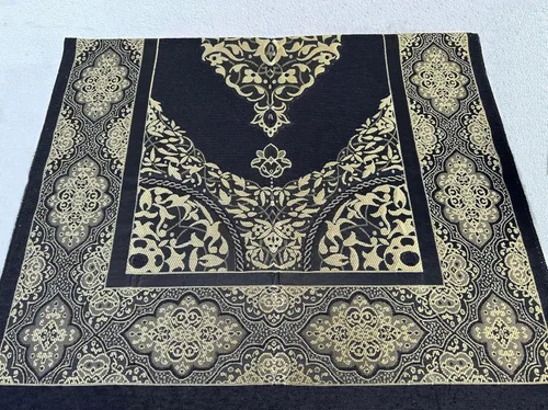 Miniatura 5 de SAIKA Alfombra de oración musulmana, juego de regalo islámico, corán árabe completo de terciopelo, elegante caja de diseño de Kaaba, tablero de mesa
