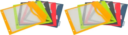 C-Line Bolsillos para carpetas de 5 pestañas con pestañas de índice para escribir, colores surtidos, 8.5 x 11 pulgadas, 5 bolsillos por juego