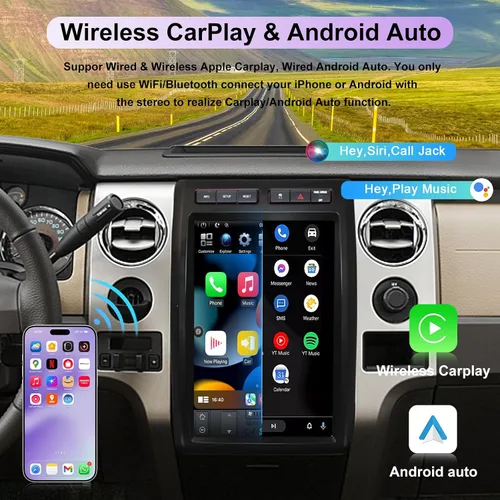 Miniatura 4 de Radio estéreo de coche Android para Ford F150 actualización estéreo 2009 2010 2011 2012 2013, pantalla táctil estilo Tesla de 12.1 pulgadas 4G+64G
