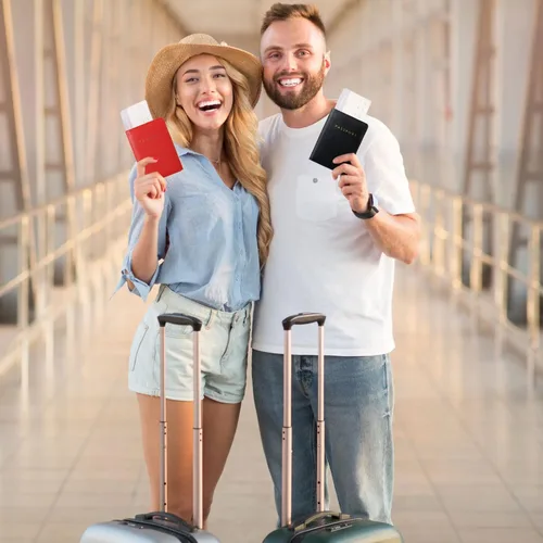 Miniatura 5 de 2 piezas de funda de pasaporte para viaje, impermeable, de cuero, cartera, libro de viaje, artículos esenciales para crucero para mujeres y hombres