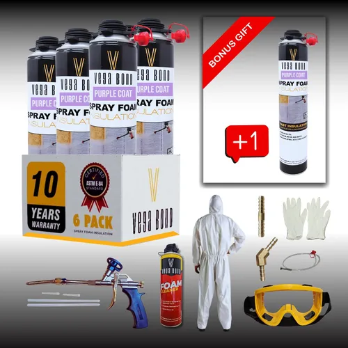 Miniatura 2 de Vega Bond Purplecoat - Espuma aislante de celda cerrada de un solo componente, autoexpansible, 29 onzas con valor R de 5.66, espray acústico, total