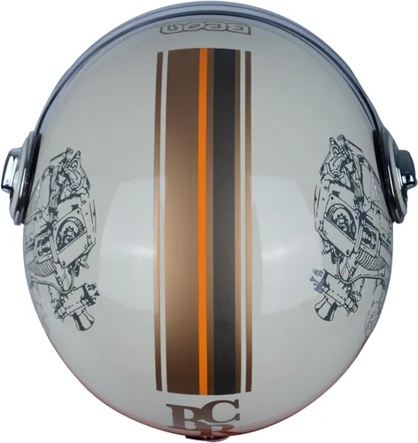 Miniatura 6 de Casco de motocicleta de cara abierta para adultos, aprobado por DOT, casco vintage 3/4 medio Vespa con doble visera para hombres y mujeres