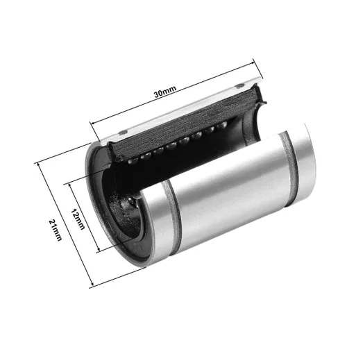 Miniatura 2 de uxcell LM12UUOP Rodamientos lineales de bolas tipo abierto, diámetro de diámetro de 0.472 in, 0.827 in de diámetro exterior, 1.181 in de longitud