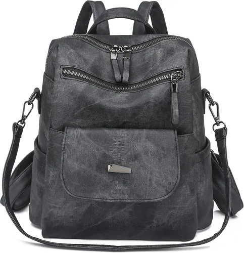 Mochila para mujer, mochila de piel sintética, mochila antirrobo, mochila antirrobo de viaje, multiusos, ligera, impermeable, convertible, bolsa de