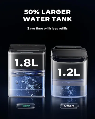 Miniatura 2 de Máquina de hielo para encimera, máquina de hielo con tanque de agua autolimpiante de 1.8 L, cesta de hielo grande, máquina de hielo portátil que