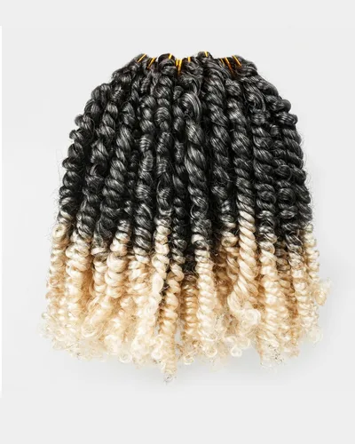 Miniatura 14 de Cabello de Ganchillo Pre-Retorcido Passion Twist para Mujeres Negras y Niños, Cabello Passion Twist Pre-Enrollado Trenzas Bohemias 4 Pulgadas 8