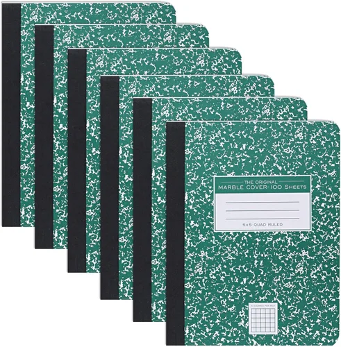 Miniatura 12 de ROARING SPRING Cuaderno de composición de tapa dura, libro de comp de mármol negro, 9.75 x 7.5 pulgadas, con rayas universitarias con margen, 100
