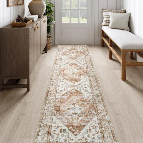 Miniatura 50 de Lahome - Tapete con diseño bohemio, pequeño, antideslizante, lavable, ultradelgado, con estampado oriental desgastado, para entrada, cocina