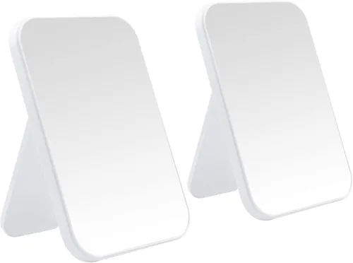 Miniatura 9 de Espejo de maquillaje de escritorio de 2 piezas, espejo de princesa portátil de 8 pulgadas, escritorio de mesa para colgar en la pared, espejo