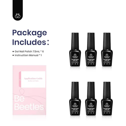 Miniatura 5 de Beetles - Juego de esmaltes de gel azul, esmalte de uñas de gel plateado azul marino oscuro con purpurina, 6 colores, lámpara UV para remojar uñas