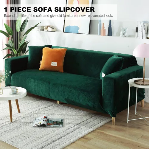 Miniatura 2 de Funda elástica para sofá, suaves fundas de sofá de terciopelo con protector de muebles con funda para cojines para mascotas y niños