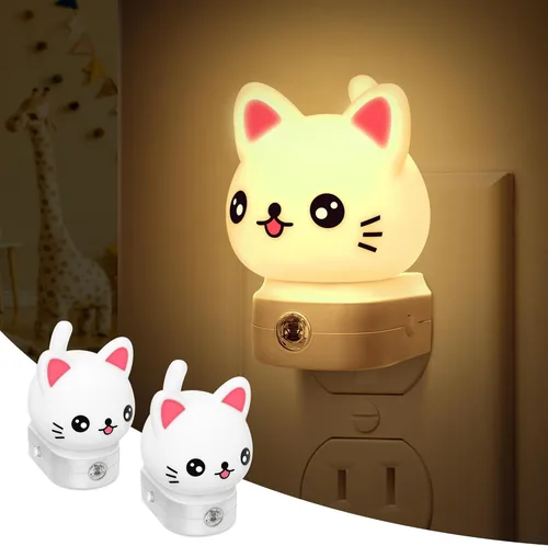 Miniatura 19 de Luces nocturnas de búho enchufables a la pared, bonita luz nocturna para niños, luz nocturna LED de 8 colores con sensor de atardecer a amanecer