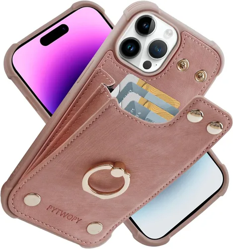 Miniatura 52 de Funda tipo cartera compatible con iPhone XR/10R con tarjetero de crédito, funda protectora de cuero a prueba de golpes compatible con anillo