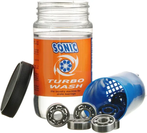 SONIC Turbo Wash, kit completo de limpieza de rodamientos de patines incluye limpiador cítrico de 8 onzas, patines en línea, patines de ruedas,