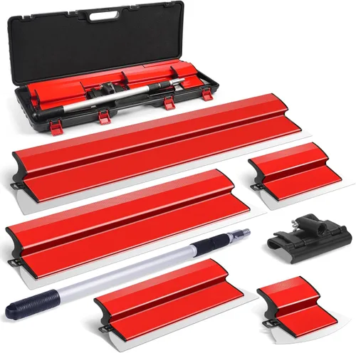 DEKEones Juego de Cuchillas Raspadoras para Paneles de Yeso con Estuche Portátil, Acero Inoxidable 6", 10", 16", 24" y 32" Cuchillas Raspadoras con