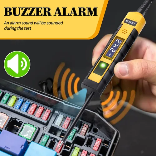 Miniatura 2 de AWBLIN Luz de Prueba Automotriz de 4-75V DC, Probador de Luz Digital LCD con Voltímetro, Probador de Circuito de Servicio Pesado con Indicación