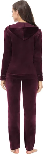 Miniatura 3 de ANOTHER CHOICE Conjunto de 2 piezas de terciopelo con capucha y cremallera para mujer