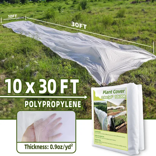 Miniatura 5 de CJGQ Cubiertas para plantas, protección contra congelación, 10 x 30 pies, manta de tela flotante para protección de invierno, 0.9 oz/yd² 1 Paquete