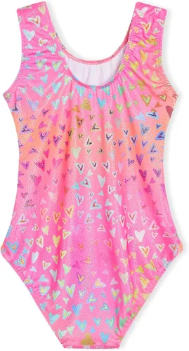 Miniatura 2 de Leotardos de gimnasia para niñas, con pantalón corto de sirena, arcoíris, leopardo, unicornio, teñido anudado, rosa y negro