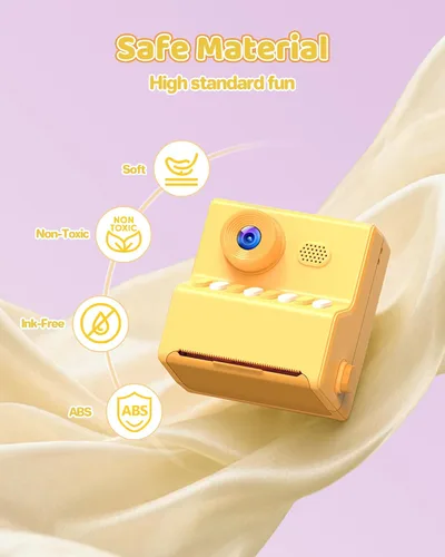 Miniatura 9 de Cámara de impresión instantánea para niños naranja: Cámara de impresión instantánea HODDRCCN - 2.5 horas de tiempo de uso - Grabación de video 1080P