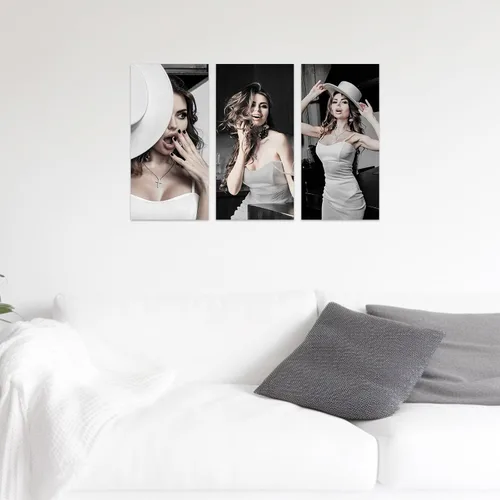 Miniatura 2 de ZXHYWYM Impresiones personalizadas con tus fotos, imágenes personalizadas de 3 piezas para retratos familiares, mascotas, imágenes personalizadas 3