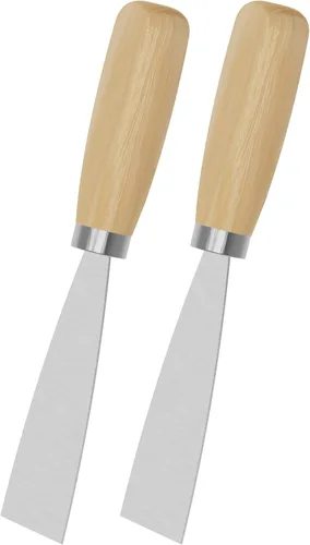 Miniatura 9 de Cuchillo de masilla, 2 raspadores de metal de 3 pulgadas, cuchillos de mango de madera para paneles de yeso, calcomanías, papel de pared, parches