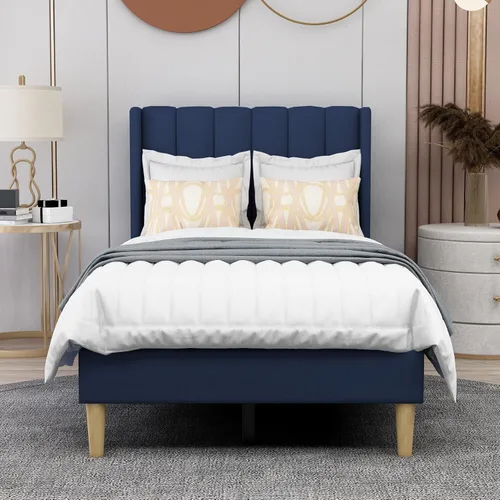 Miniatura 17 de AGARTT Marco de Cama Plataforma Tapizada Tamaño Queen con Cabecero y Pie de Cama/Soporte de Listones de Madera/No Necesita Somier/Fácil Montaje
