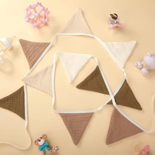 Miniatura 3 de Oudain 2 Piezas Banderines de Gallardete Banderas Guirnalda de Guardería Banderines Triangulares de Empavesado Decoración de Pared de Sala
