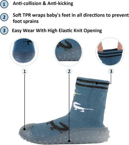 Miniatura 3 de Zapatos de calcetín para bebés y niños, suela de goma antideslizante, ligeras, elásticas, para el primer paseo, para recién nacidos, zapatos