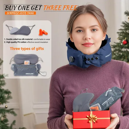 Miniatura 3 de Almohada inflable de viaje para avión, almohada inflable para el cuello para viajes, oficina, soporte para el cuello, máscara profesional