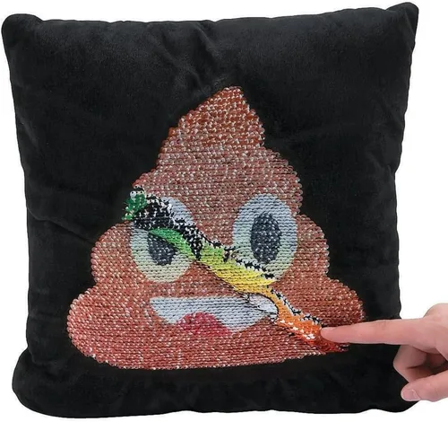 Miniatura 3 de Fun Express Almohada de Emoji de 14" con lentejuelas de arcoíris