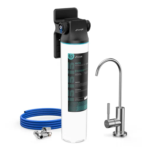 Miniatura 8 de Frizzlife SW20F - Sistema de filtro de agua para debajo del fregadero con grifo de níquel cepillado, certificado NSF/ANSI 53 y 42, reduce el 99.99%