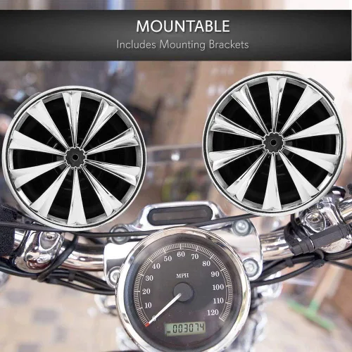 Miniatura 4 de Lanzar Sistema amplificador de altavoz de motocicleta de 3 pulgadas, 700 vatios resistente a la intemperie con dos altavoces impermeables de 3