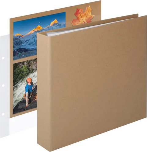 Miniatura 11 de 1DOT2 Álbum de fotos de scrapbook DIY grande de 12 x 12 pulgadas con 3 anillos, diario con 30 fundas de plástico, 60 páginas y cubierta de papel