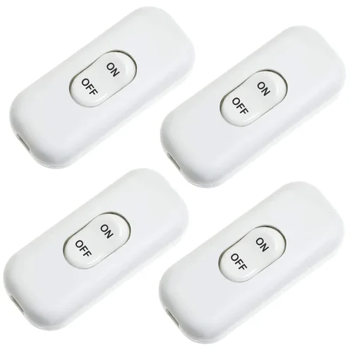 Miniatura 9 de Paquete de 2 interruptores de cable en línea, interruptor de control de lámpara de encendido/apagado para dormitorio, lámpara de mesa, cable