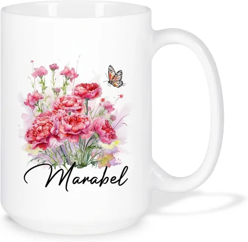 Miniatura 19 de Taza personalizada para amantes de los girasoles con nombre, regalos personalizados para amantes de las flores, taza de café de cerámica
