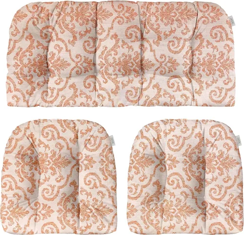 Miniatura 23 de RSH DECOR: Sunbrella - Juego de 3 cojines de mimbre copetudos 41 x 19 pulgadas y 19 x 19 pulgadas Fabricado con tela de rendimiento Sunbrella