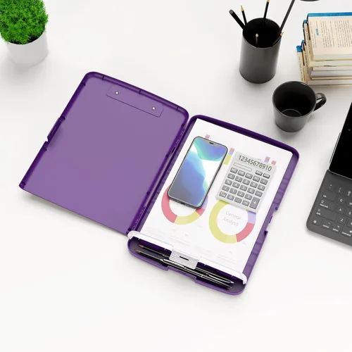 Miniatura 6 de Hongri Portapapeles con Almacenamiento con Soporte para Bolígrafo, Carpeta Portapapeles de Enfermería de 8.5 x 11 con Apertura Lateral, Alta