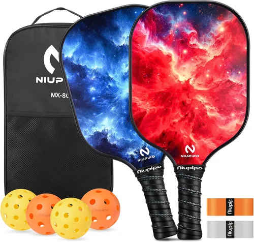 Miniatura 23 de niupipo Pickleball Paddles Set of 2 or 4, USAPA Approved Fiberglass Pickleball Paddle Set with Balls and Bag, Polypropylene Honeycomb Core