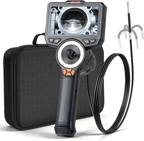 VEVOR Endoscopio articulado de 4 vías con luz, cámara de inspección de boroscopio industrial HD 1080P con sonda articulada ultra delgada de 0.15