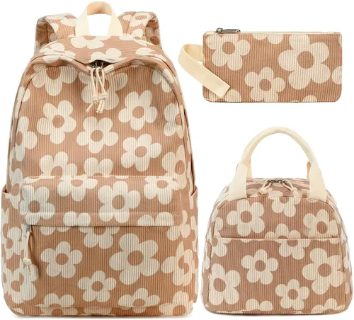 Miniatura 31 de LOIDOU Mochila para adolescentes y niñas, mochila escolar con lonchera y estuche para lápices, juego de bolsas escolares 3 en 1