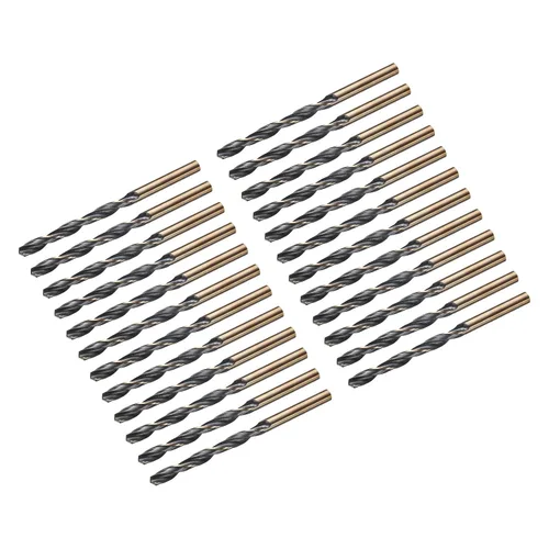 Miniatura 36 de uxcell Brocas Jobber de 0.118 in (0,118 pulgadas) de nitruro negro y oro recubierto de titanio M2 de alta velocidad (HSS) Brocas helicoidales